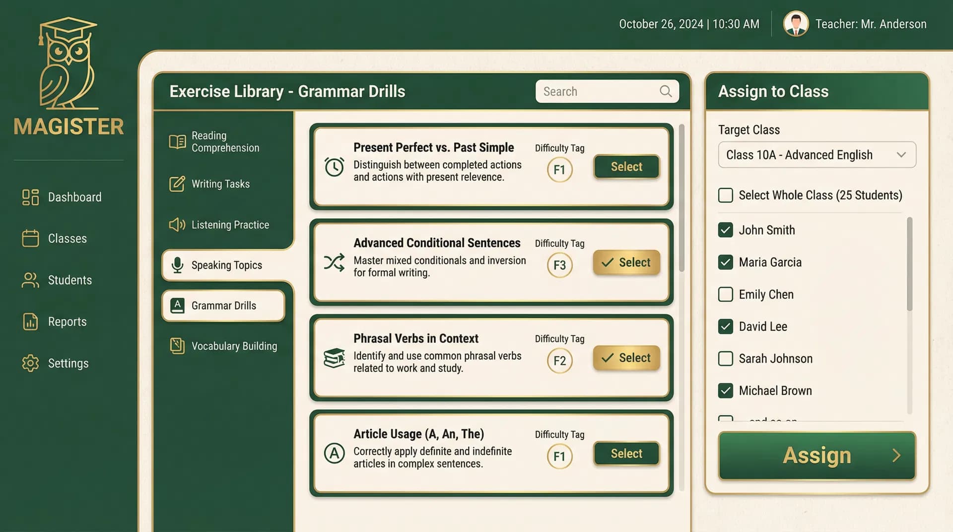 Curriculum mapping tool