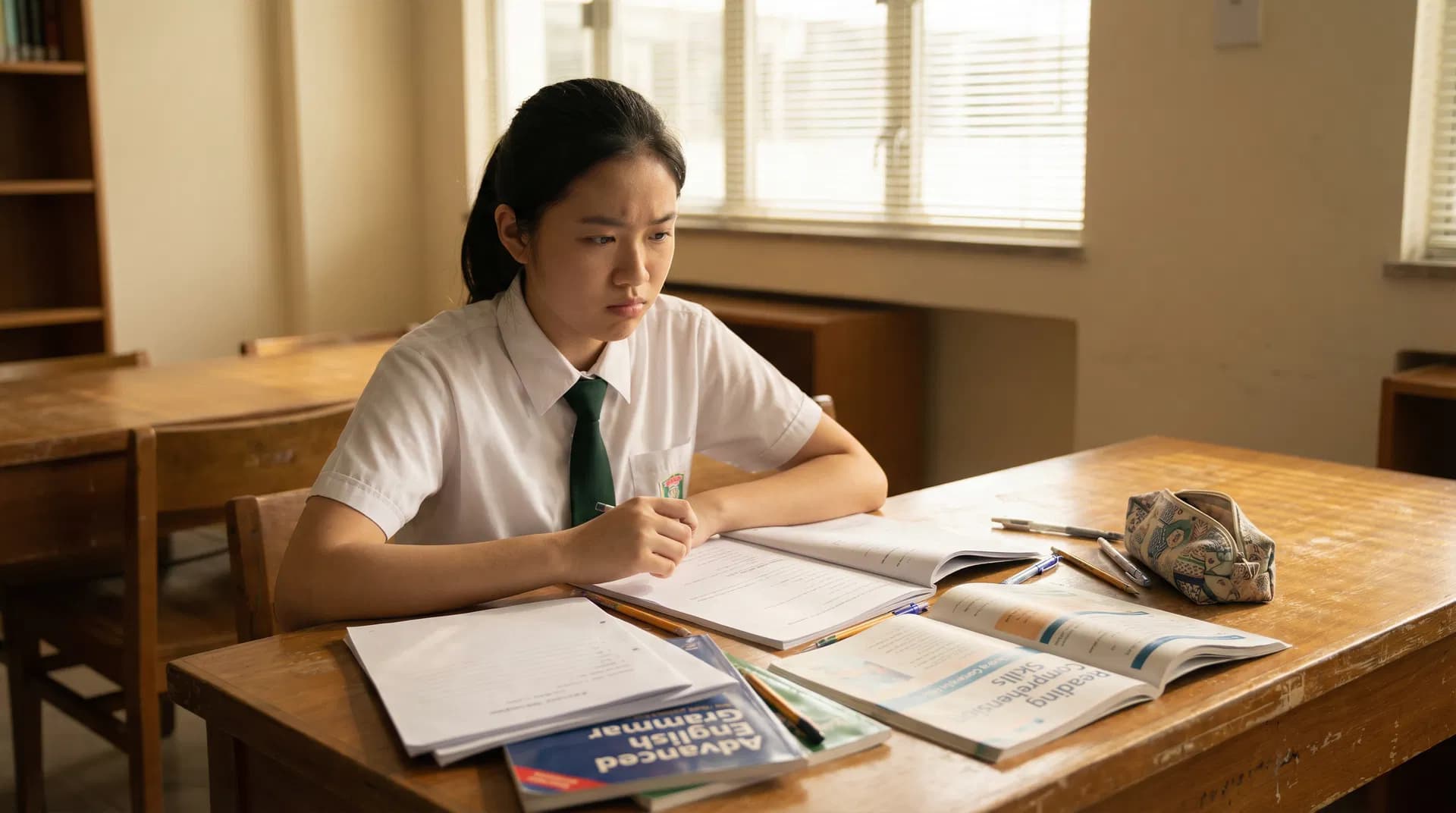 Student waiting for feedback